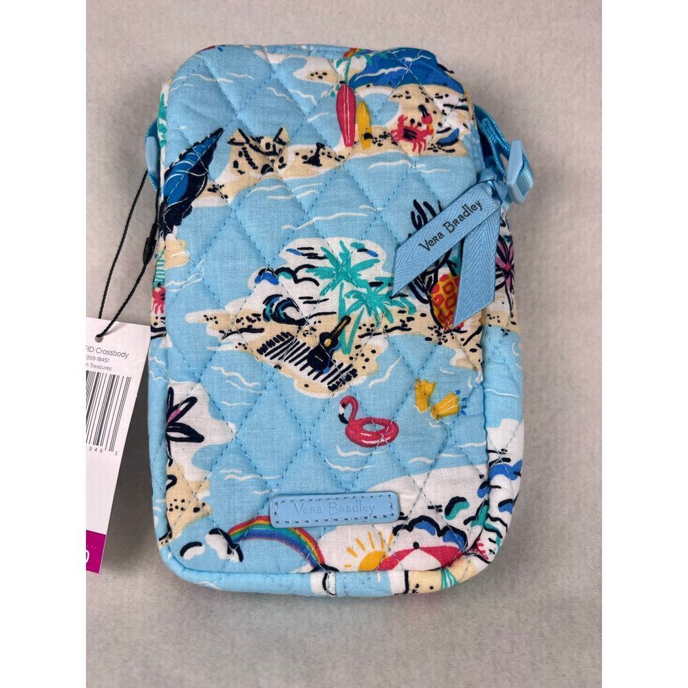Vera Bradley Easy RFID Crossbody Purse Beach Treasures NEW Phone Pocket - Picture 4 of 10